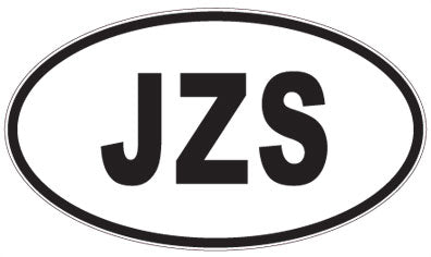 JZS - 3 Letter Initials Oval Sticker