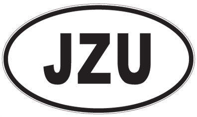 JZU - 3 Letter Initials Oval Sticker