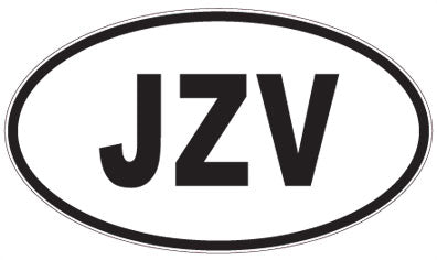 JZV - 3 Letter Initials Oval Sticker