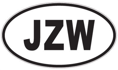 JZW - 3 Letter Initials Oval Magnet