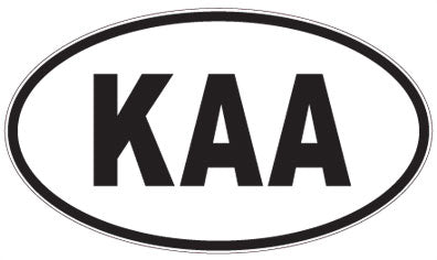 KAA - 3 Letter Initials Oval Sticker