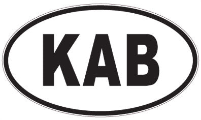 KAB - 3 Letter Initials Oval Sticker