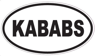 KABABS - Oval Sticker