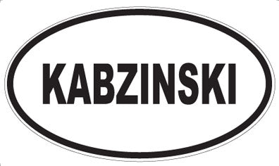KABZINSKI - Oval Sticker