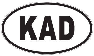 KAD - 3 Letter Initials Oval Magnet