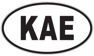 KAE - 3 Letter Initials Oval Magnet