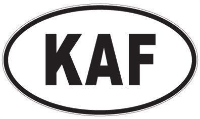 KAF - 3 Letter Initials Oval Magnet