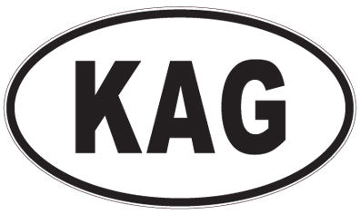 KAG - 3 Letter Initials Oval Sticker