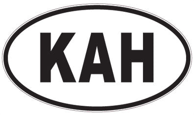 KAH - 3 Letter Initials Oval Sticker