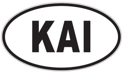 KAI - 3 Letter Initials Oval Sticker
