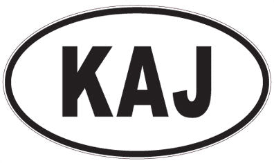 KAJ - 3 Letter Initials Oval Magnet