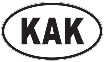 KAK - 3 Letter Initials Oval Magnet