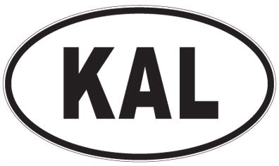 KAL - 3 Letter Initials Oval Magnet
