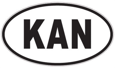 KAN - 3 Letter Initials Oval Sticker