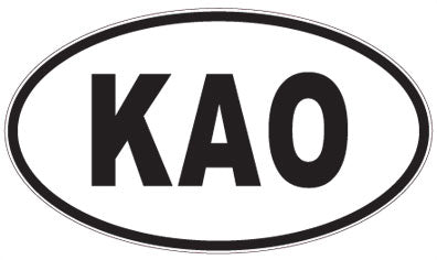 KAO - 3 Letter Initials Oval Magnet