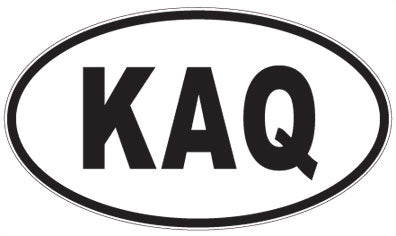 KAQ - 3 Letter Initials Oval Sticker