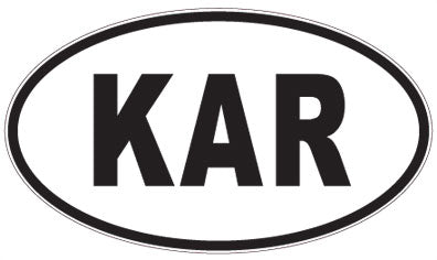 KAR - 3 Letter Initials Oval Sticker