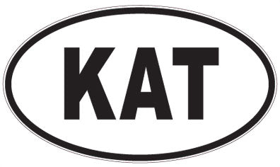 KAT - 3 Letter Initials Oval Magnet