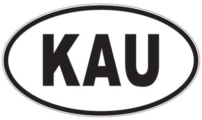 KAU - 3 Letter Initials Oval Sticker