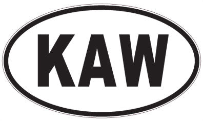 KAW - 3 Letter Initials Oval Sticker