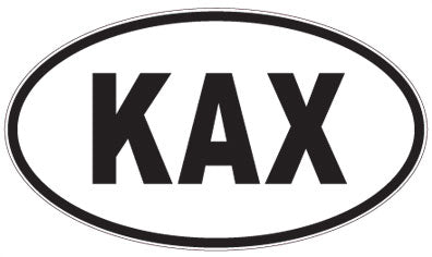 KAX - 3 Letter Initials Oval Sticker