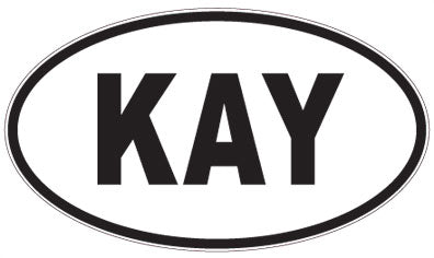 KAY - 3 Letter Initials Oval Magnet