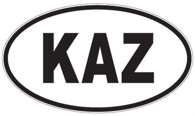 KAZ - 3 Letter Initials Oval Sticker