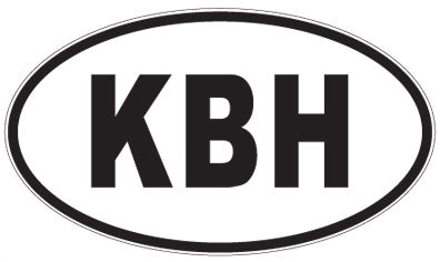 KBH - 3 Letter Initials Oval Magnet