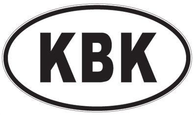 KBK - 3 Letter Initials Oval Sticker