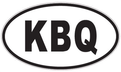 KBQ - 3 Letter Initials Oval Sticker