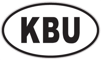 KBU - 3 Letter Initials Oval Sticker