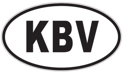KBV - 3 Letter Initials Oval Sticker