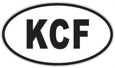 KCF - 3 Letter Initials Oval Sticker