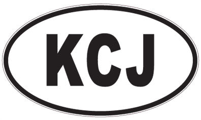 KCJ - 3 Letter Initials Oval Magnet