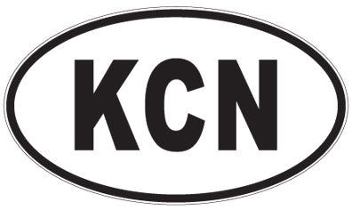 KCN - 3 Letter Initials Oval Sticker