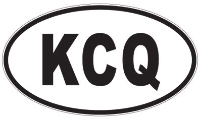 KCQ - 3 Letter Initials Oval Sticker