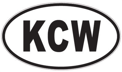 KCW - 3 Letter Initials Oval Sticker