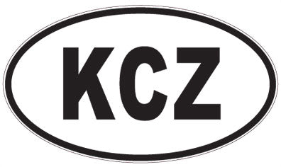 KCZ - 3 Letter Initials Oval Magnet