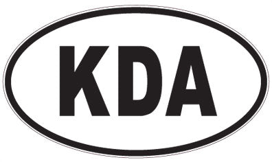 KDA - 3 Letter Initials Oval Magnet