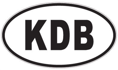 KDB - 3 Letter Initials Oval Sticker
