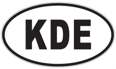 KDE - 3 Letter Initials Oval Sticker