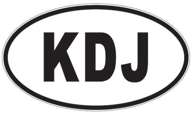 KDJ - 3 Letter Initials Oval Magnet