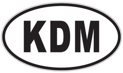 KDM - 3 Letter Initials Oval Sticker