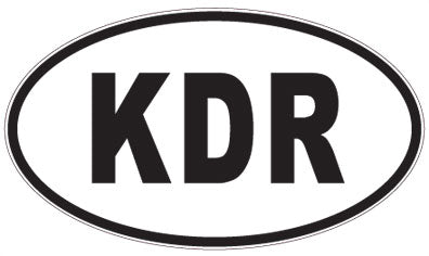 KDR - 3 Letter Initials Oval Sticker