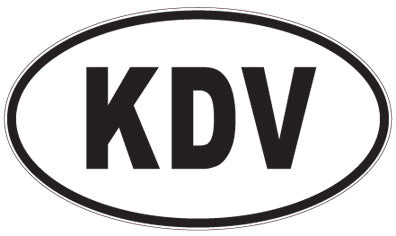 KDV - 3 Letter Initials Oval Sticker