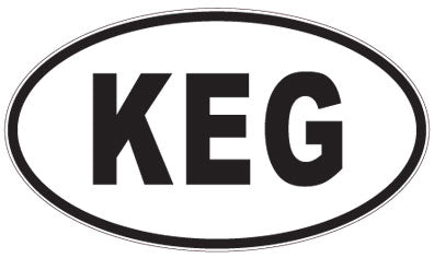 KEG - 3 Letter Initials Oval Magnet