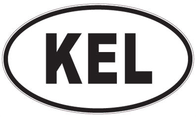 KEL - 3 Letter Initials Oval Magnet