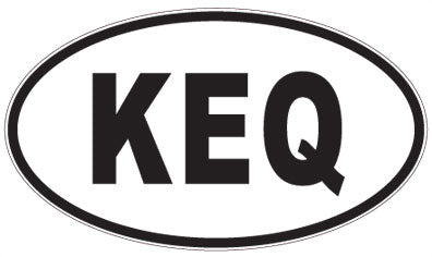 KEQ - 3 Letter Initials Oval Sticker