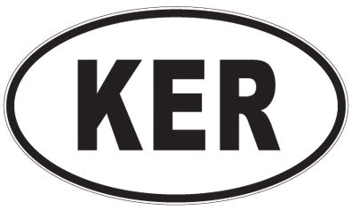 KER - 3 Letter Initials Oval Magnet