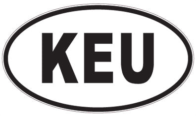 KEU - 3 Letter Initials Oval Sticker